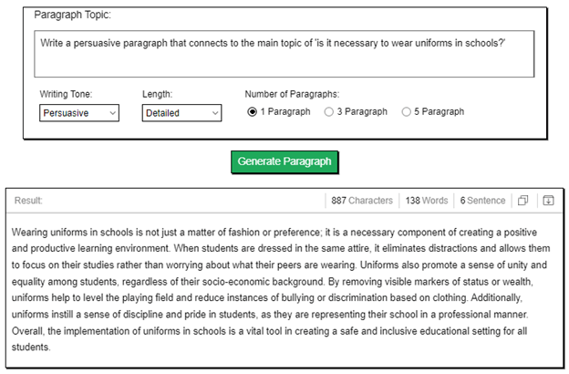 Persuasive Paragraph Writing