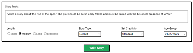 Prompting Editpad AI Story Generator Age wise
