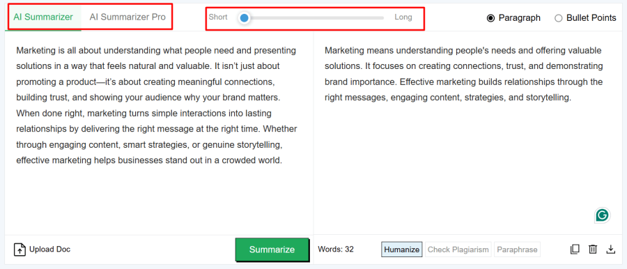 Editpad's AI Summarizer