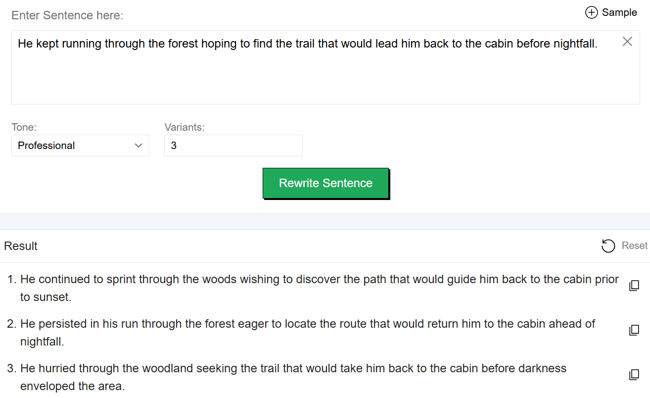 Editpad Sentence Rewriter