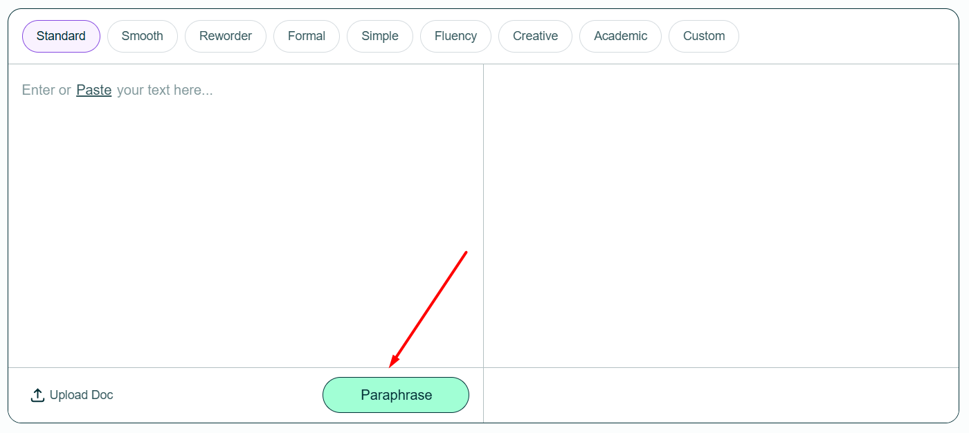 Click on paraphrase button