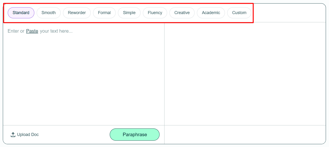 Select paraphrase mode