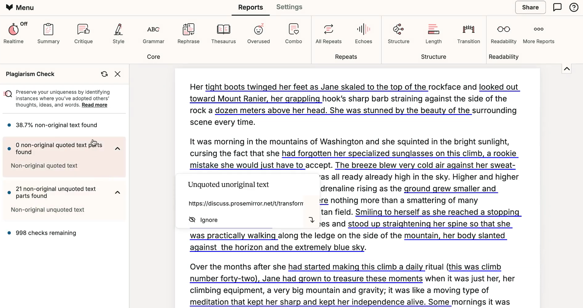 PWA Plagiarism checker